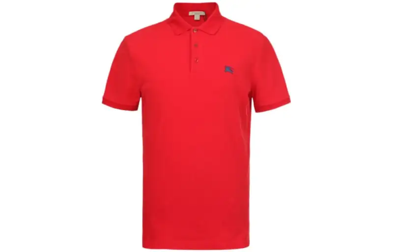 Burberry Polo Shirts Men's Red Polo Collar Moderate Straight Fit
