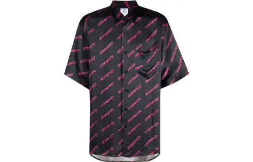 Vetements Shirts Men's Black Lapel Moderate Other