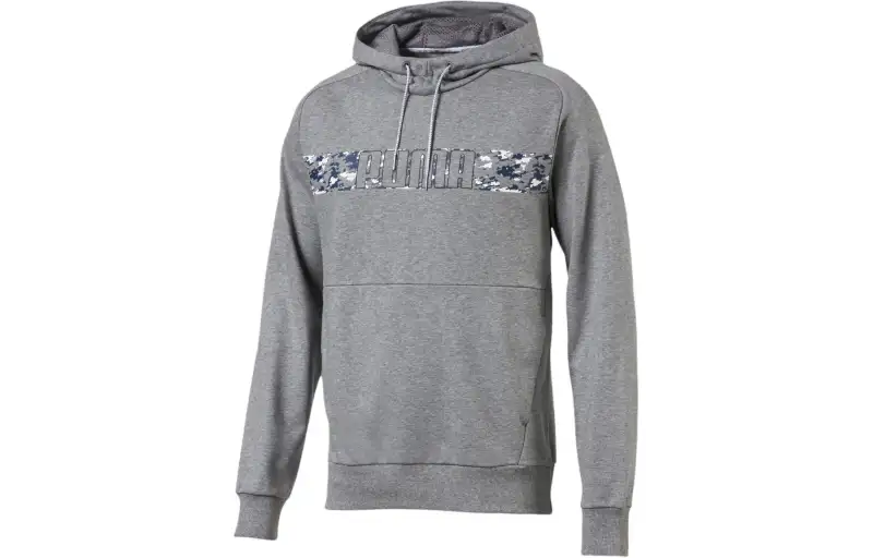 PUMA Sweatshirts Men's Gray Hooded Moderate Regular