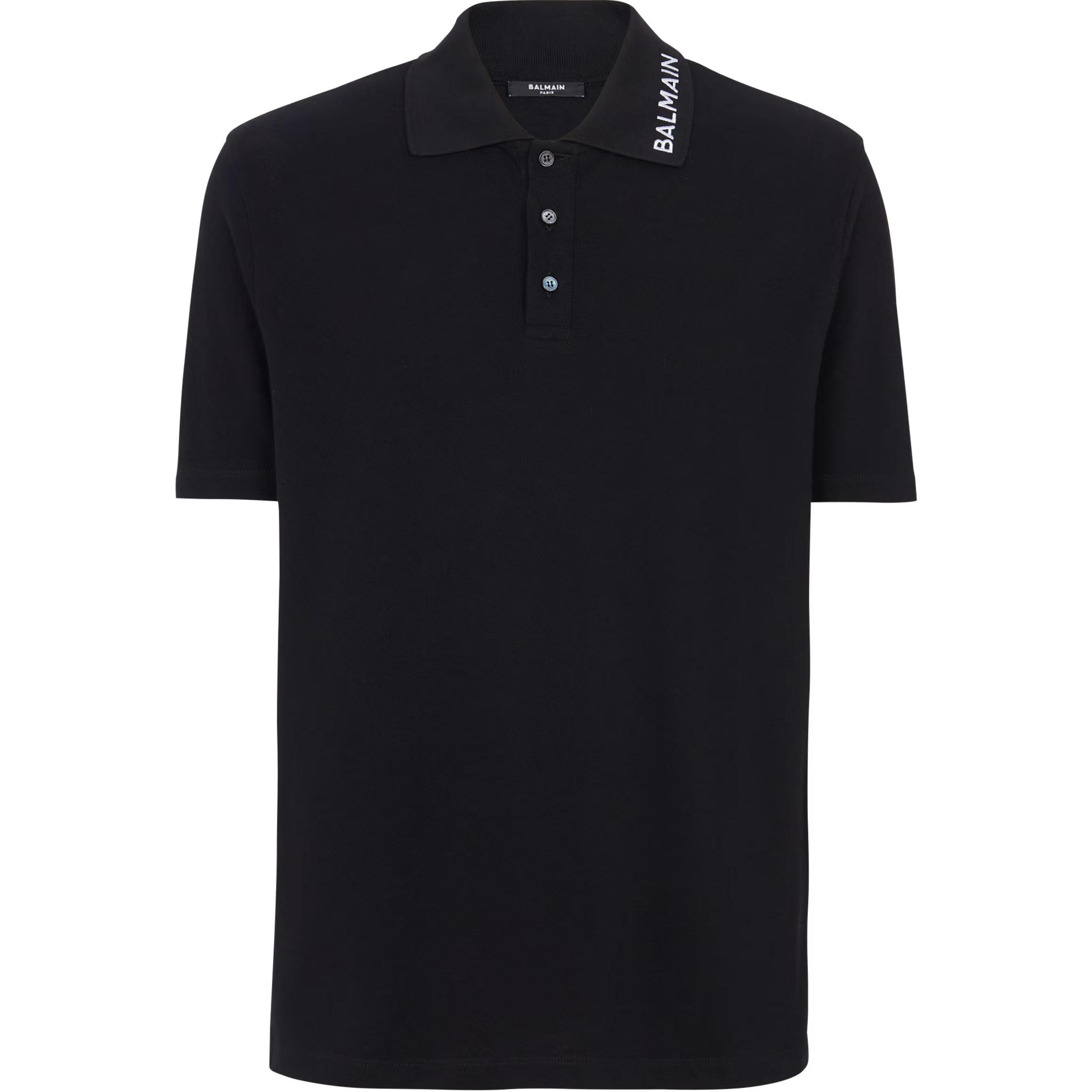 Мужская футболка-поло BALMAIN BALMAIN Balmain Embroidered Polo Shirt Polo (черная)