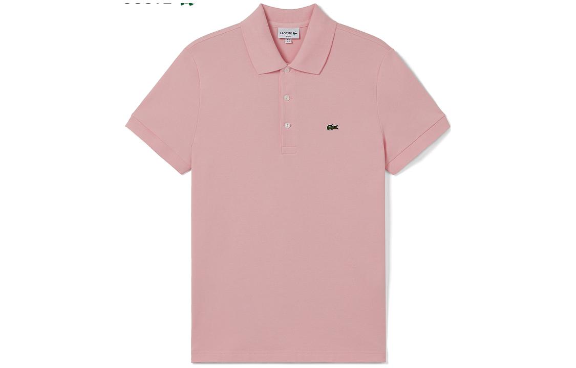 LACOSTE Polo Shirts Men's Cherry Blossom Pink Polo Collar Moderate Other