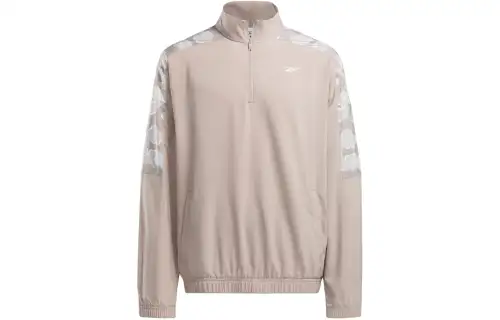 Reebok Sweatshirts Men's Taupe Stand Collar Moderate Regular