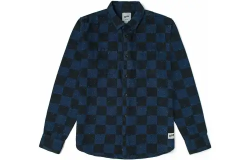 Vans Julian Klincewicz Shirts Men's Blue Lapel Moderate Straight Fit