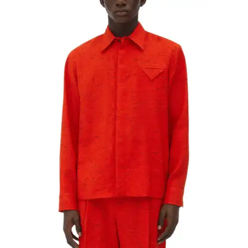 Bottega Veneta Shirts Men's Red Pointed Collar Moderate Other