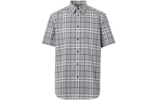 Burberry Shirts Men's Gray Polo Collar Moderate