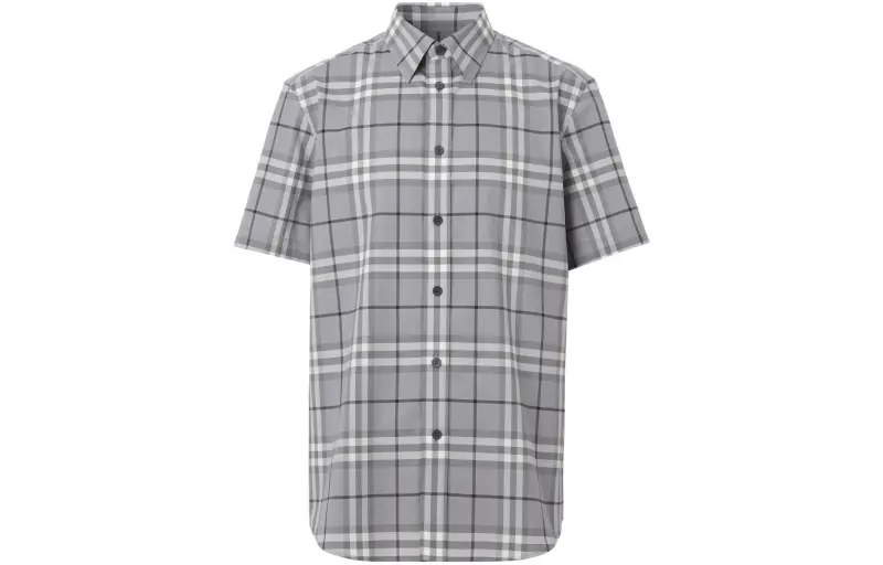 Burberry Shirts Men's Gray Polo Collar Moderate