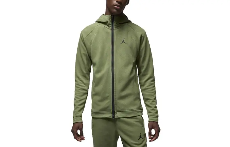 Jordan Sweatshirts Men's Green Hooded Moderate Regular
