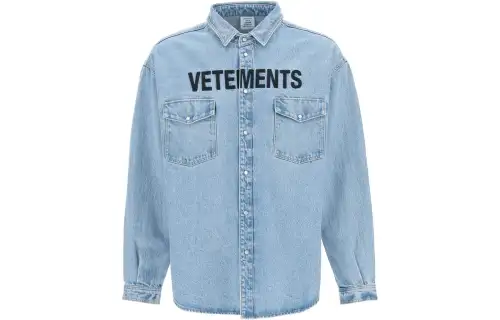 Vetements Shirts Men's Light Blue Square Collar Moderate Other