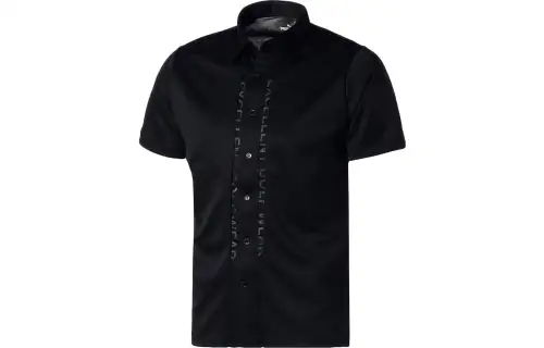 PUMA Polo Shirts Men's Black Stand Collar Moderate Straight Fit