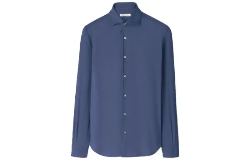 Loro Piana Shirts Men's Blue Lapel Moderate