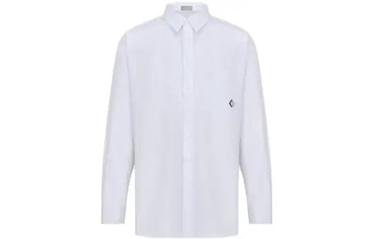 DIOR Shirts Men's White Lapel Moderate Shirt