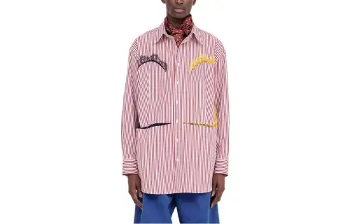 Maison Margiela Shirts Men's Red Lapel Moderate Other