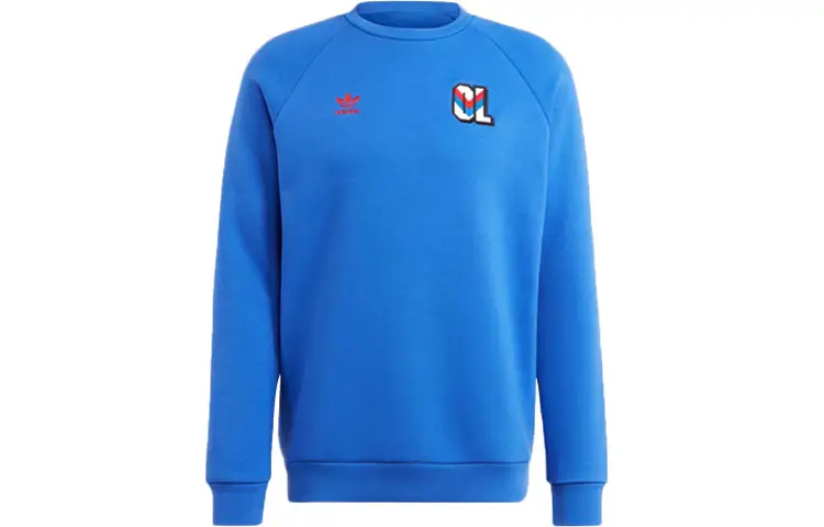 Adidas Originals Olympique Lyonnais Essentials Trefoil Crew Sweatshirt Men's Blue