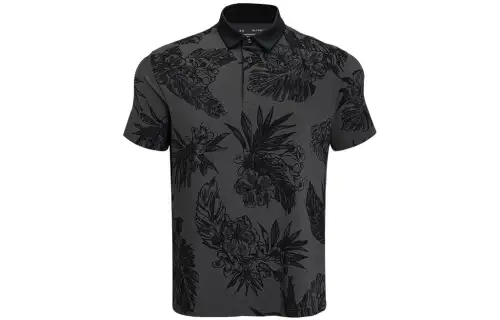 Under Armour Polo Shirts Men's Black Polo Collar Moderate Straight Fit