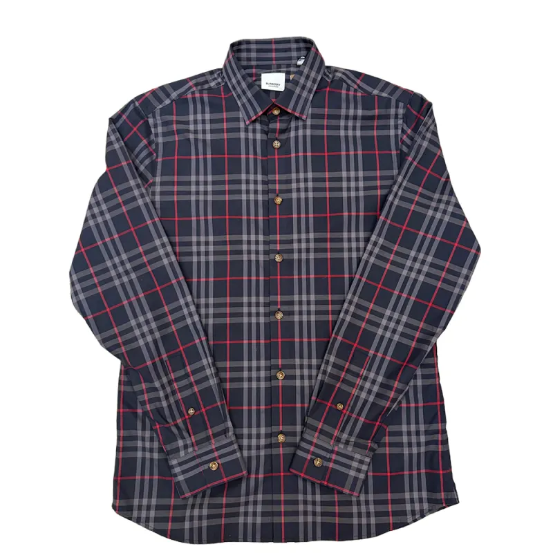 Burberry Shirts Men's Blue Lapel Moderate Other