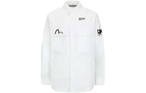 EVISU Shirts Men's White Lapel Moderate Other