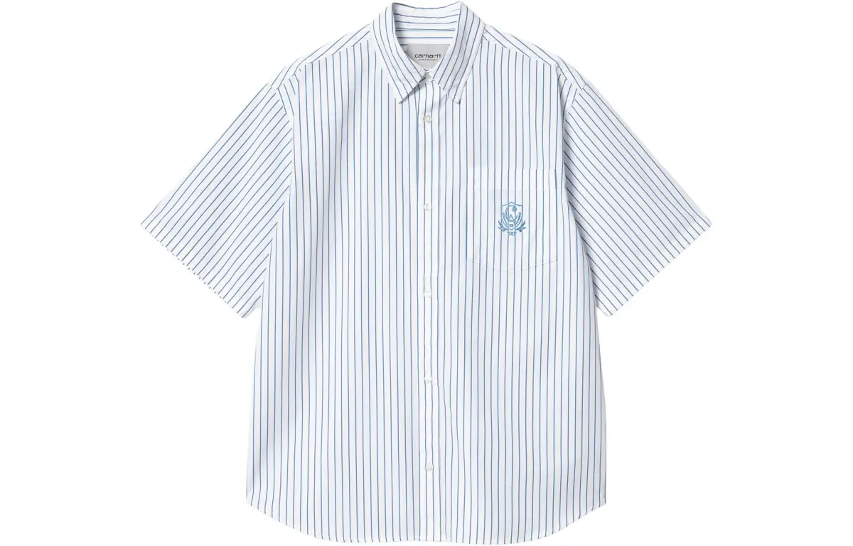 Carhartt WIP Shirts Men's Blue Pointed Collar Moderate Other