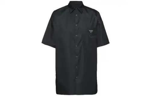 PRADA Shirts Men's Black Lapel Moderate Other