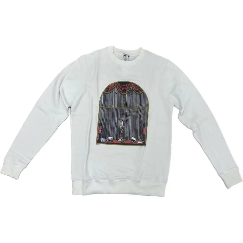 LOEWE Sweatshirts Men's White Crew Neck Thickened Regular