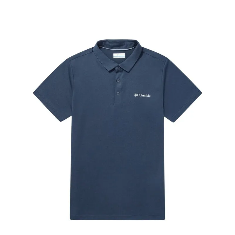 Columbia Polo Shirts Men's Blue Polo Collar Moderate Straight Fit
