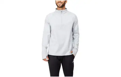 ASICS Sweatshirts Men's Gray Stand Collar Moderate Regular
