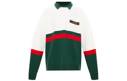 GUCCI Polo Shirts Men's Green Moderate Straight Fit