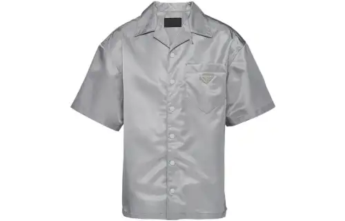 PRADA Shirts Men's Gray V Neck Moderate Shirt