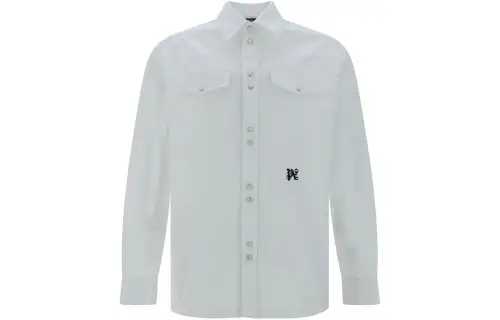 Palm Angels logo-embroidered cotton shirt
