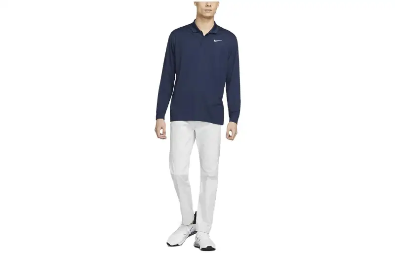 Nike Polo Shirts Men's Marine Blue Polo Collar Moderate Straight Fit