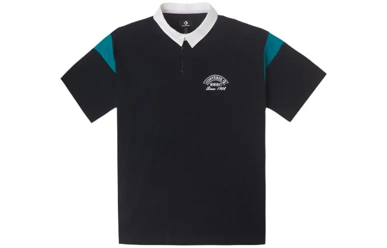 Converse Polo Shirts Men's Black Polo Collar Moderate Straight Fit