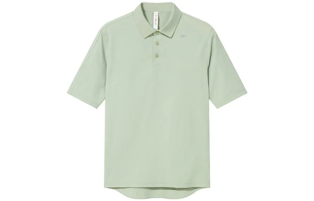 Reebok Polo Shirts Men's Light Green Polo Collar Moderate Straight Fit