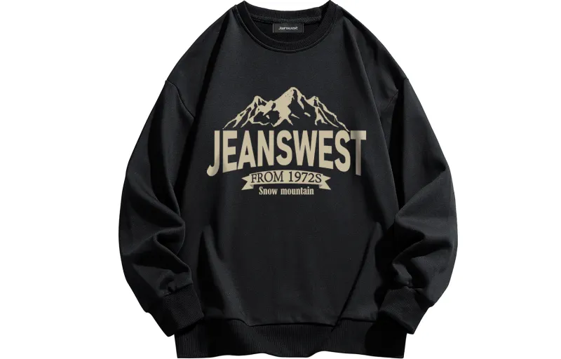 JEANSWEST Sweatshirts Unisex Crew Neck Moderate Regular