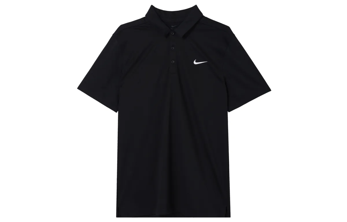 Nike Polo Shirts Men's Black Polo Collar Moderate Straight Fit