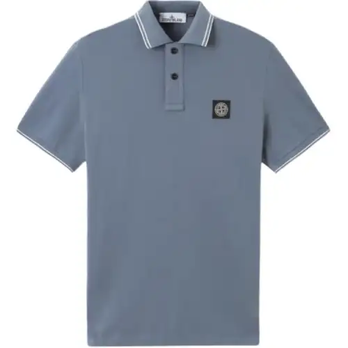STONE ISLAND Logo Patch Short Sleeved Polo Shirt