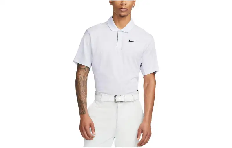Nike Polo Shirts Men's Silver Polo Collar Moderate Straight Fit
