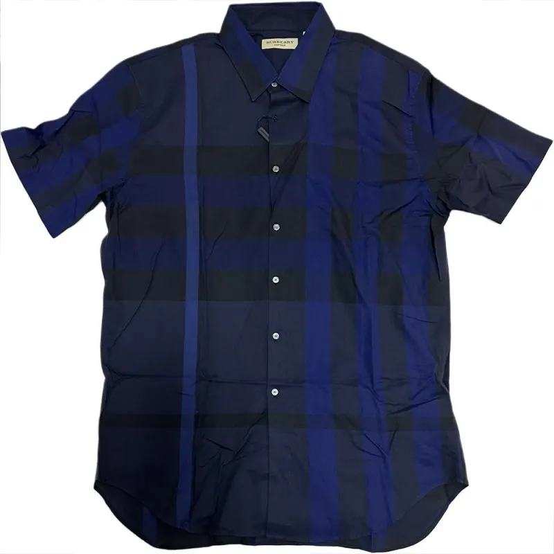 Burberry Shirts Men's Blue Pointed Collar Moderate Other