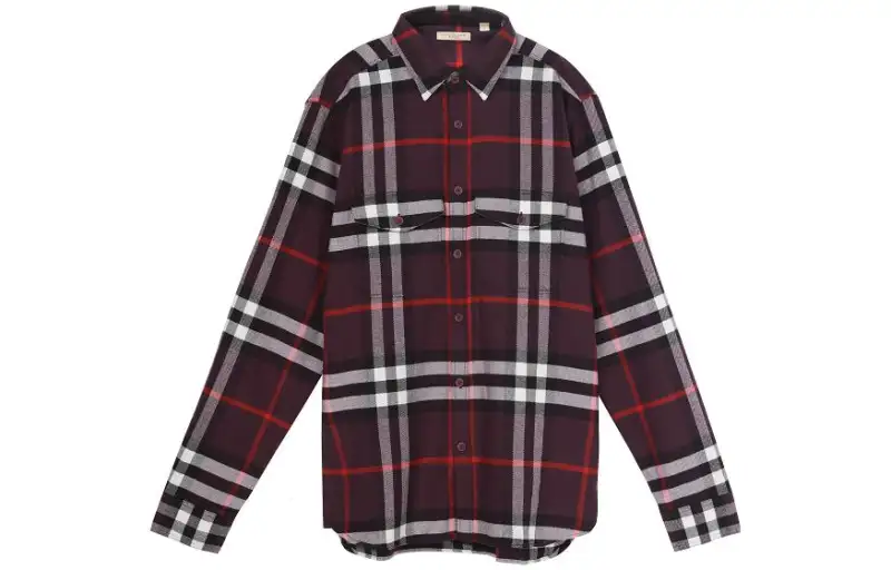 Burberry Shirts Men's Brown Red Lapel Moderate Other