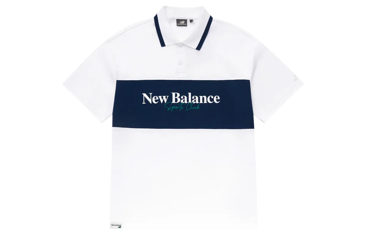New Balance Polo Shirts Men's White Polo Collar Moderate Straight Fit