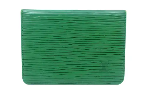 LOUIS VUITTON Zippy Epi Leather Wallet, Card Holder Women's Green