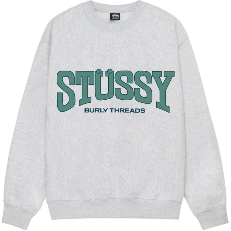 Свитшот Stussy SS24 Burly Threads Crew (серый)