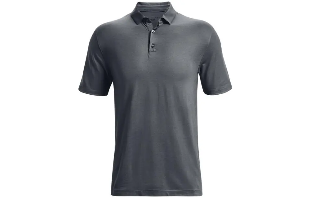 Under Armour Luxe Polo Shirts Men's Gray Crew Neck Thin Straight Fit