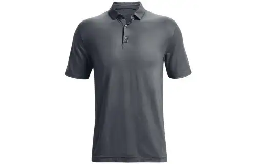 Under Armour Luxe Polo Shirts Men's Gray Crew Neck Thin Straight Fit