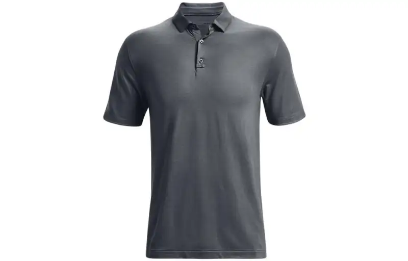 Under Armour Luxe Polo Shirts Men's Gray Crew Neck Thin Straight Fit