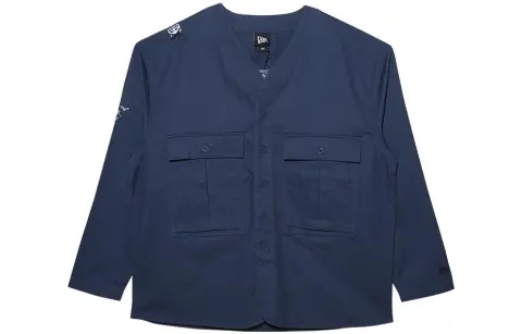 New Era Shirts Unisex Blue V-neck Moderate Straight Fit