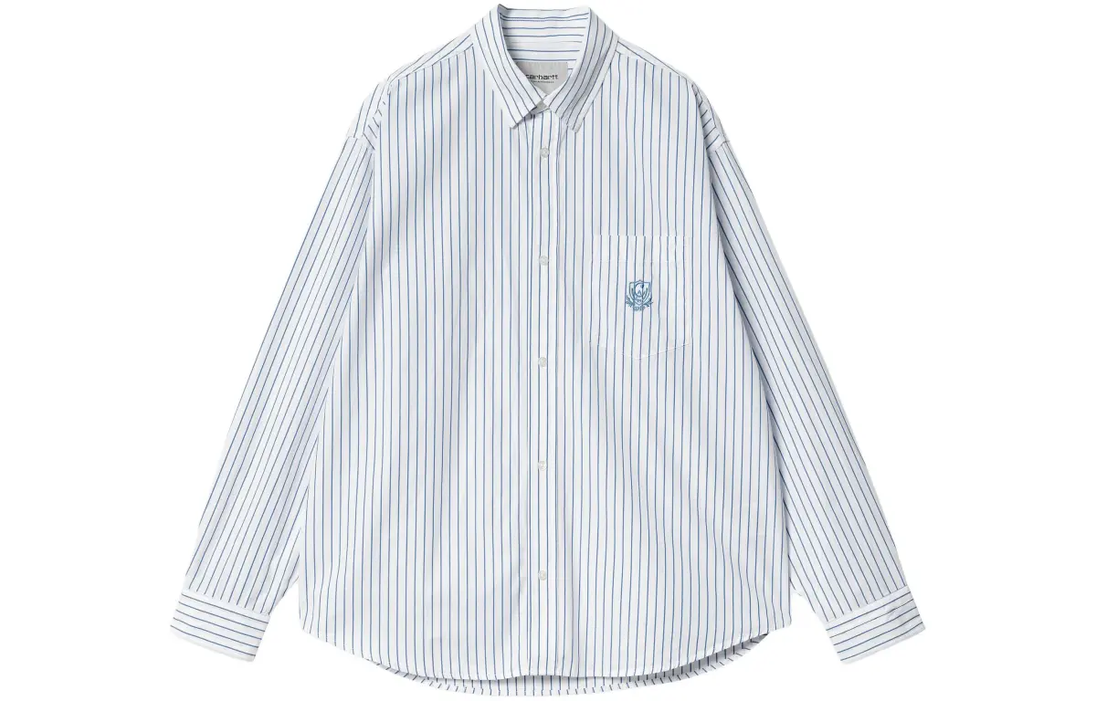 Carhartt WIP Preppy Style Collection L/S Linus Shirt Men's Blue
