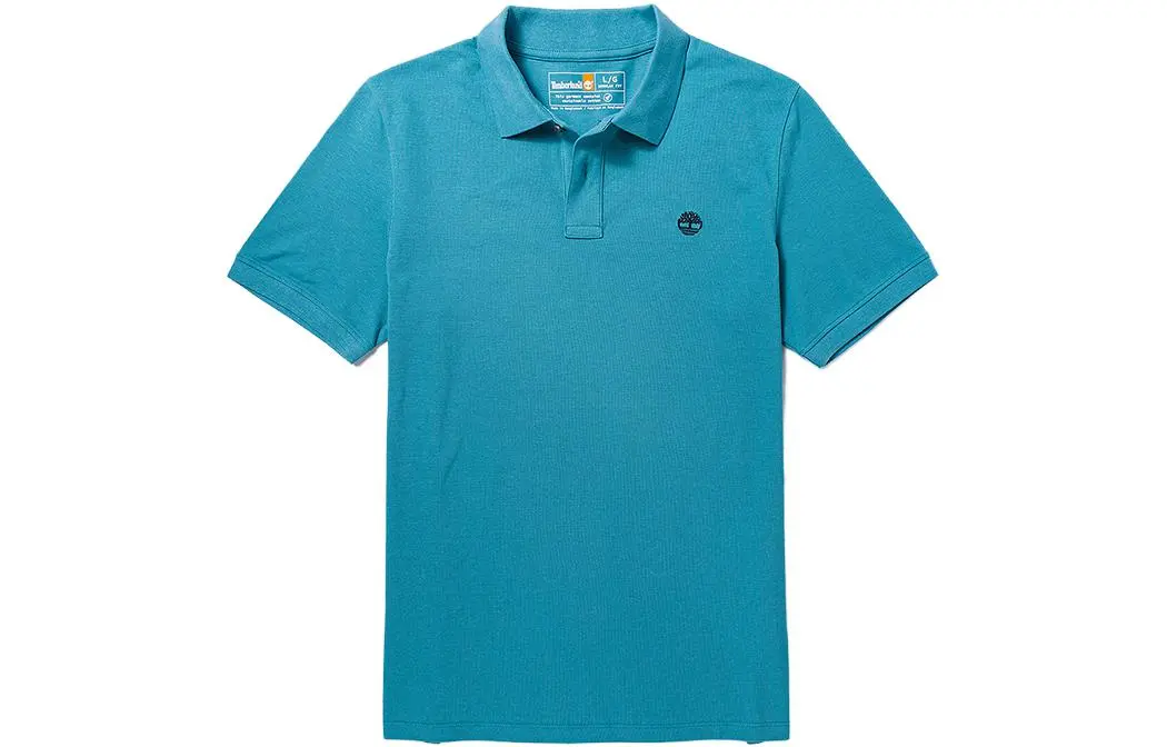 Timberland Polo Shirts Men's Storm Blue Polo Collar Moderate Straight Fit