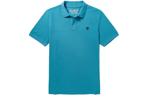 Timberland Polo Shirts Men's Storm Blue Polo Collar Moderate Straight Fit