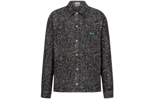 DIOR Shirts Men's Gray Lapel Moderate
