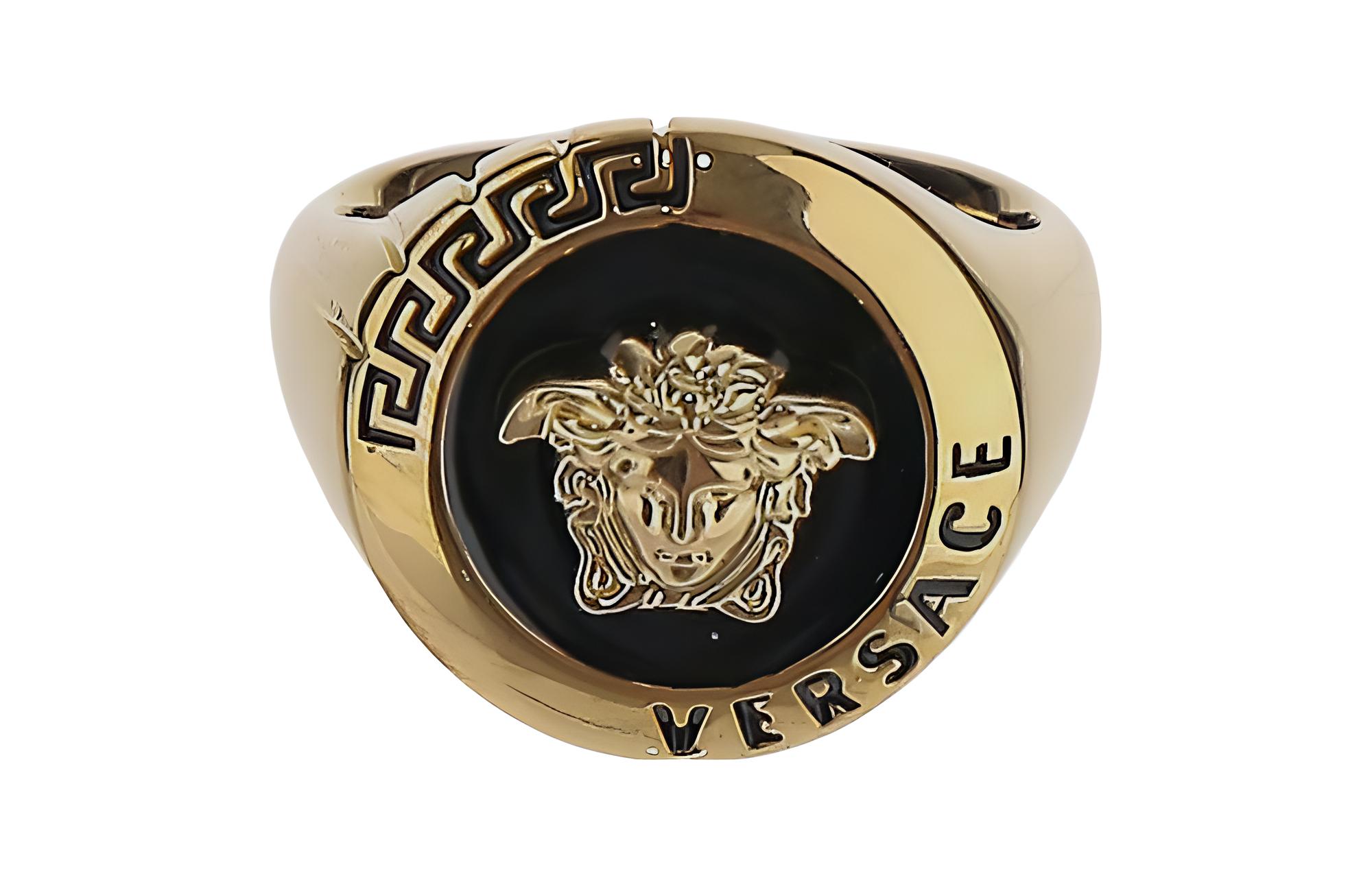 VERSACE Versace Medusa Sign Ball Metal Ring Men's Yellow
