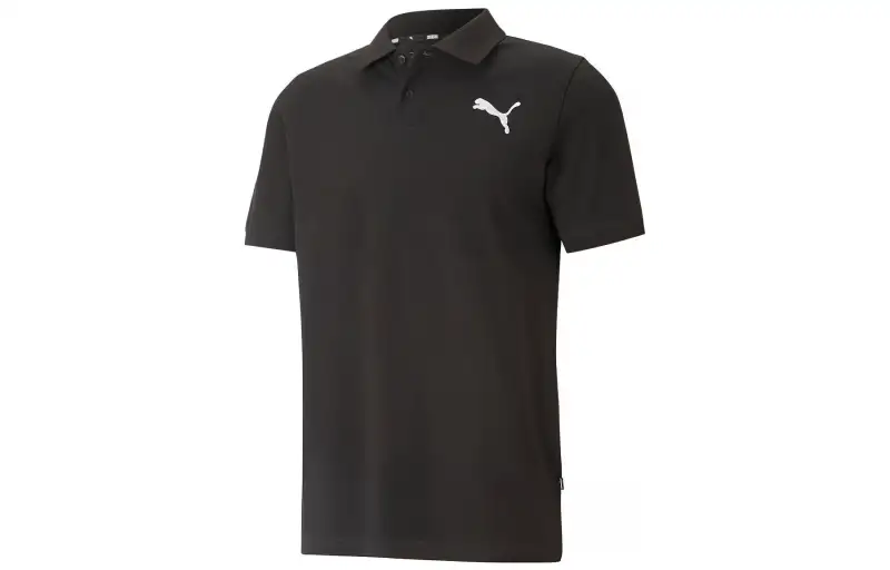 PUMA Polo Shirts Men's Black Polo Collar Moderate Other
